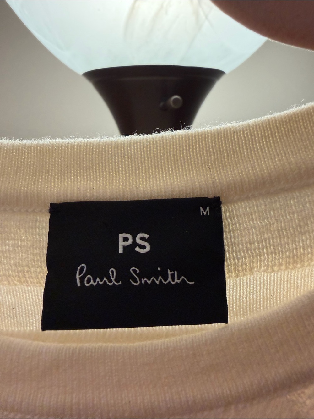 PS Paul Smith Cream Merino Wool Cotton Jacquard Crewneck Sweater M - Picture 3 of 6